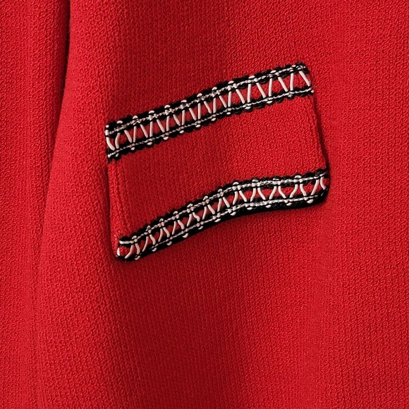 Vtg St John Collection Marie Gray Skirt Suit Set Size 4 Red Santana 2 Piece - Picture 6 of 15